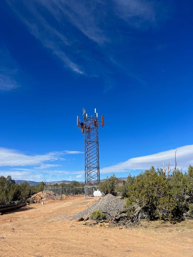 A cell phone tower in the middle of nowhere.