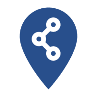 Sharing icon in map pin design