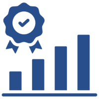 Growth chart and checkmark symbol