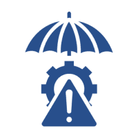 Safety and alert symbol with umbrella